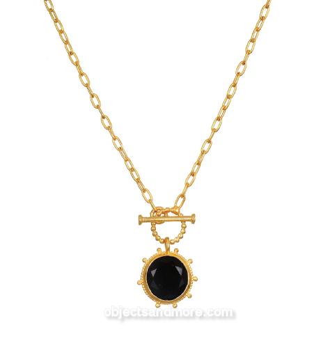 Black Onyx Heavy Chain Toggle Necklace by SATYA